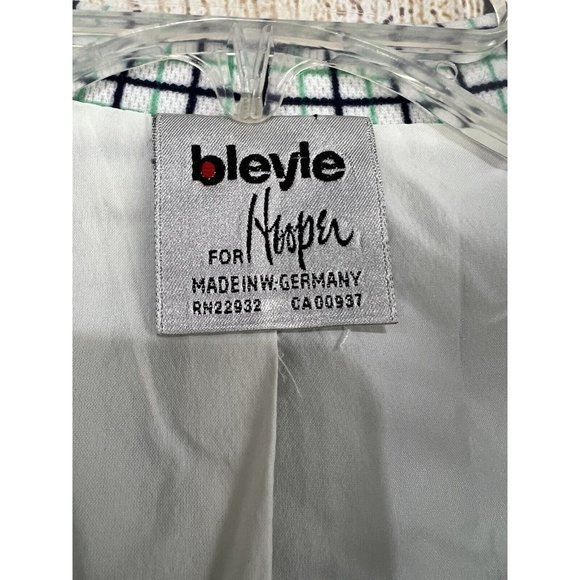 Vtg 70s Women Plaid Jacket Tag Sz 12 Blue Green Polyester Double Knit Mod Retro - Picture 7 of 11